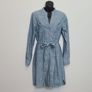 346 Brooks Brothers Size 6 Long Sleeve Chambray Shirt Dress